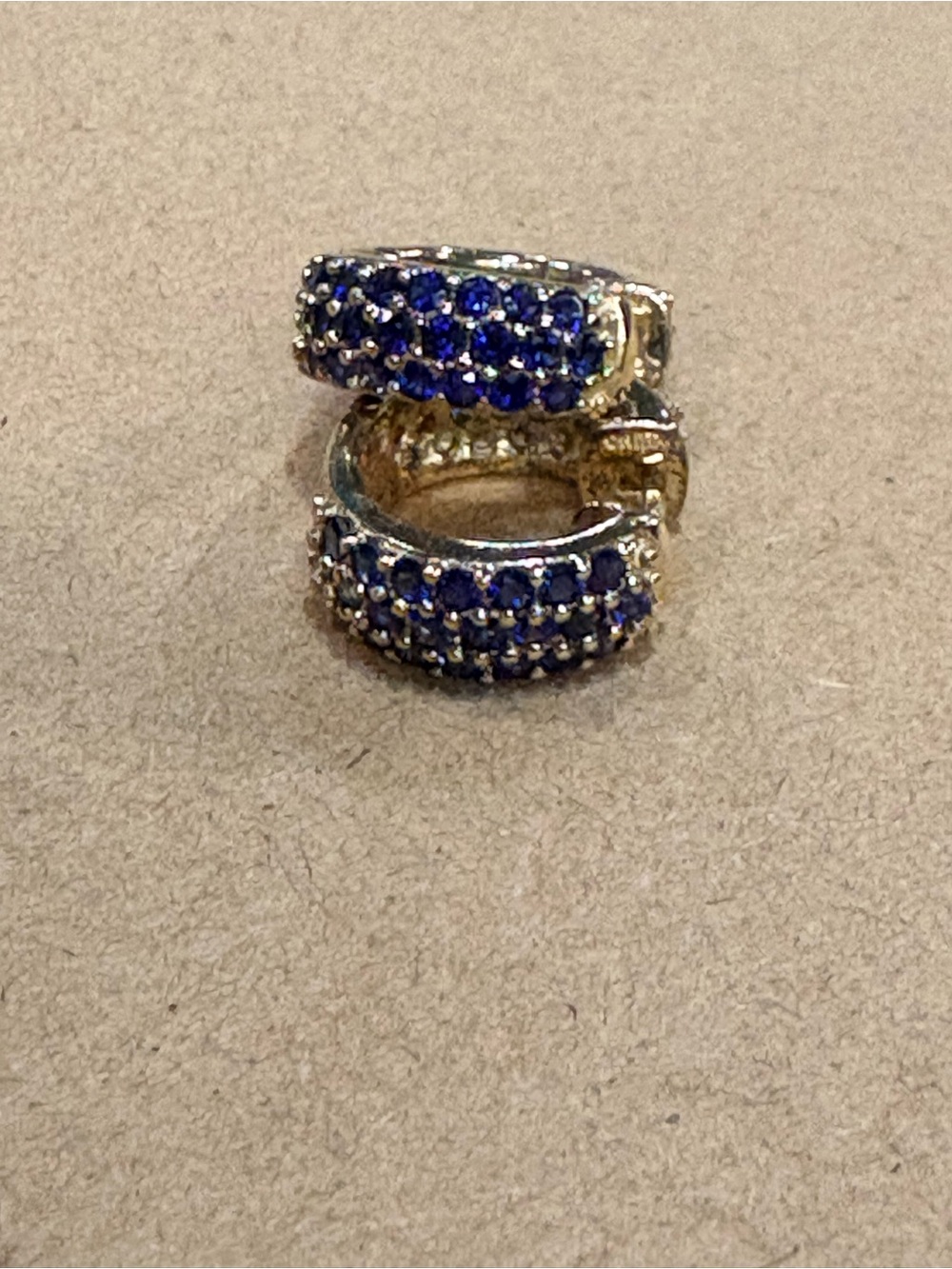 Vintage White & Blue Sapphire Pavé.925   Earrings